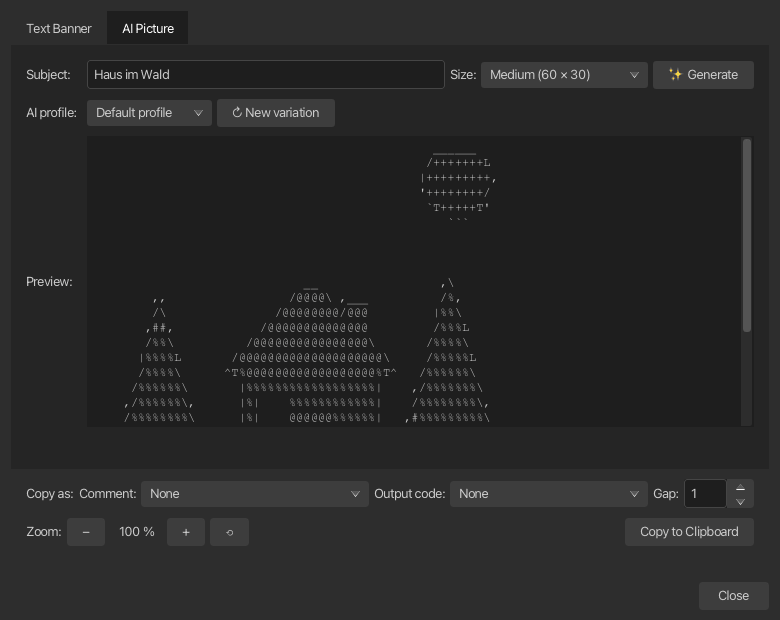 ASCII art generator